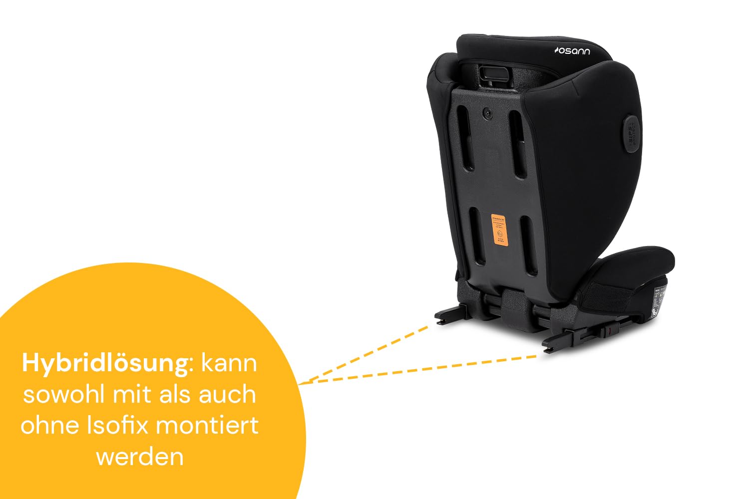 OSANN - Fotelik samochodowy Volpo SP Isofix i-Size - 100-150 cm - 3 do 12 lat - Grupa 3 - Szary, z wygodnymi podłokietnikami, Wysokości 12 pozycji, Przodem do kierunku jazdy,