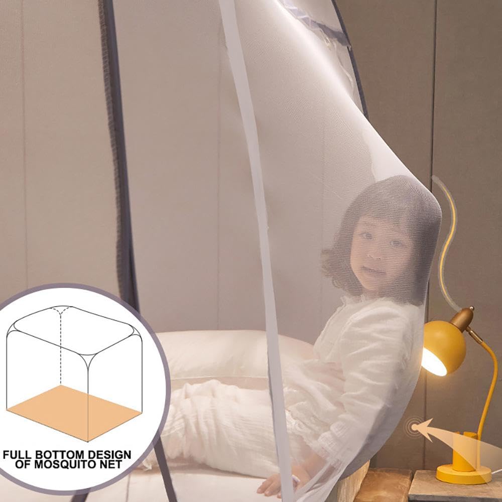 Mosquitera Cama, Mosquitera Cama Matrimonio con Cremalleras, Doble Puerta Mosquitera Plegable, Mosquitera Viaje Portatil, Mosquito Net para Habitaciones, Dormitorios, Camping,02-1.2 * 2m