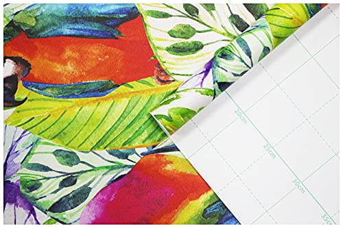 Haokhome 93067 Peel And Stick Wallpaper Rain Forest Palm Leaves Parrot Green Multi Removable For Accent Wall Bedroom Decorations 17.7In X 118In #TOP6