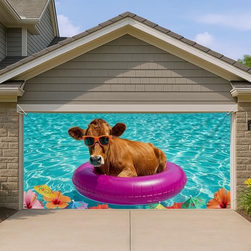 Couverture de porte de garage aux couleurs vives, décor extérieur lavable