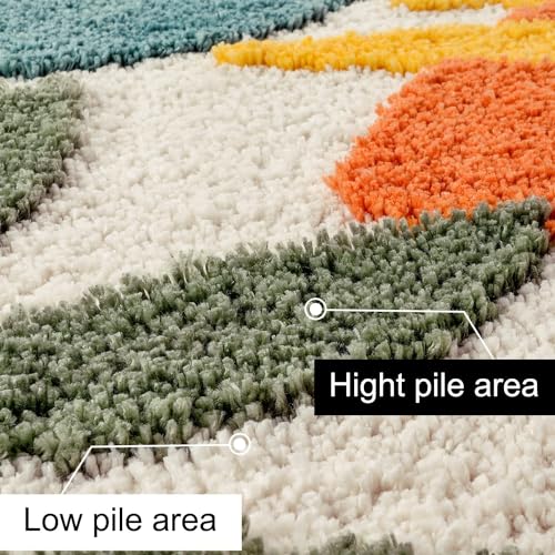 Image of Uphome Bathroom Runner Rug Colorful Abstract Leaves Long Bath Mat Non Slip Water Absorbent Boho Bath Rug Soft Microfiber Machine Washable Floor Mats for Tub Bathroom Indoor Doormat,18 inchx47 inch
