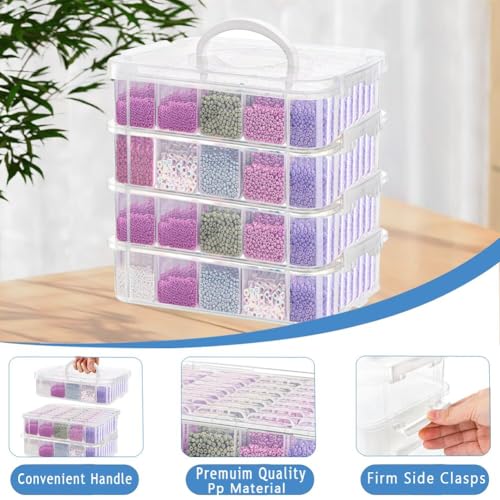 Image of 160pcs Bead Storagebead organizer boxes,4-Tier bead organizer boxes and craft storage boxes,Bead storage Stackable portable box,DIY Jewelry Craft Nails, Bracelets, Jewelry, (160pcs(2.09x1.57x0.8Inch)