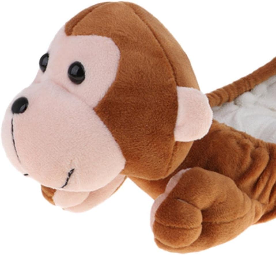 Your Ice/Figure Hockey Skates with Cute Animals- Pig Monkey Bear Dog Cat Terry Cloth Blades Covers, 1 Pair, Fits Sizes 26-38 - Monkey