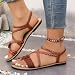 Imagen de MEECHI Sandalias De Dedo for Mujer Sandalias Romanas Vintage con Banda Elástica Zapatos De Playa Planos De Ocio Chanclas Ligeras Y Cómodas for Vacaciones