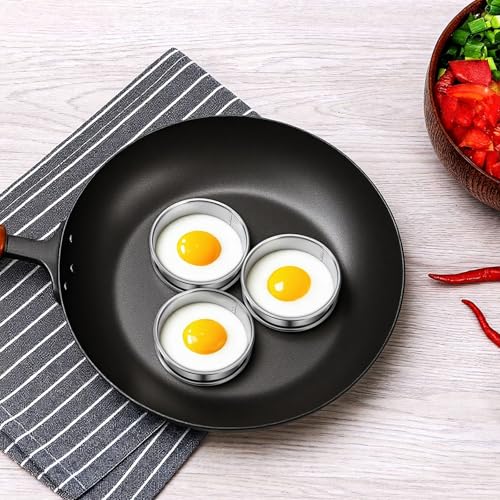 SHENLIU 24 Pack 4 Inch English Muffin Rings, Stainless Steel Nonstick Metal Round Crumpet Rings Silver Double Rolled Tart Ring Molds for Cookie Cooking Baking by SHENLIU - Image 4