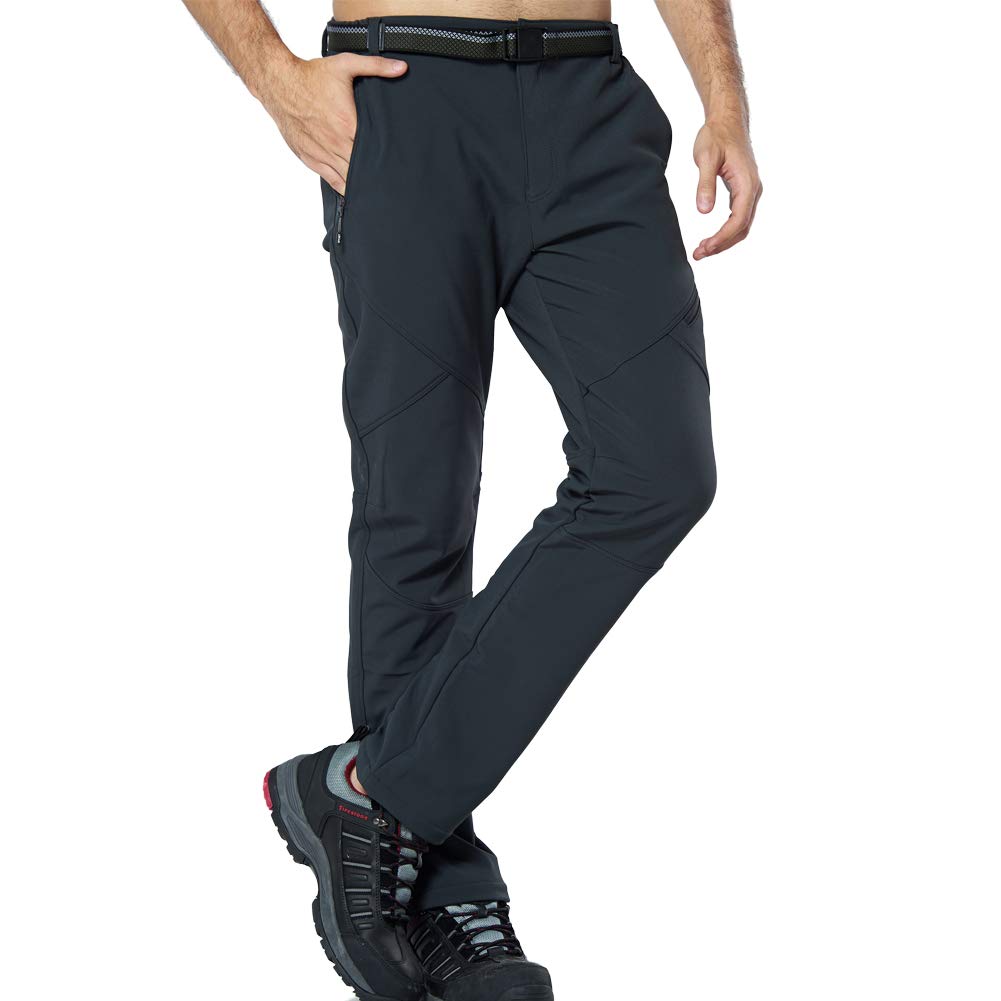 Pantalon softshell pour homme - Pantalon de sport épais - Imperméable - Respirant - Coupe-vent - Anti-UV - Pantalon de trekking - Pantalon fonctionnel - Pantalon de ski - Pantalon d'hiver -