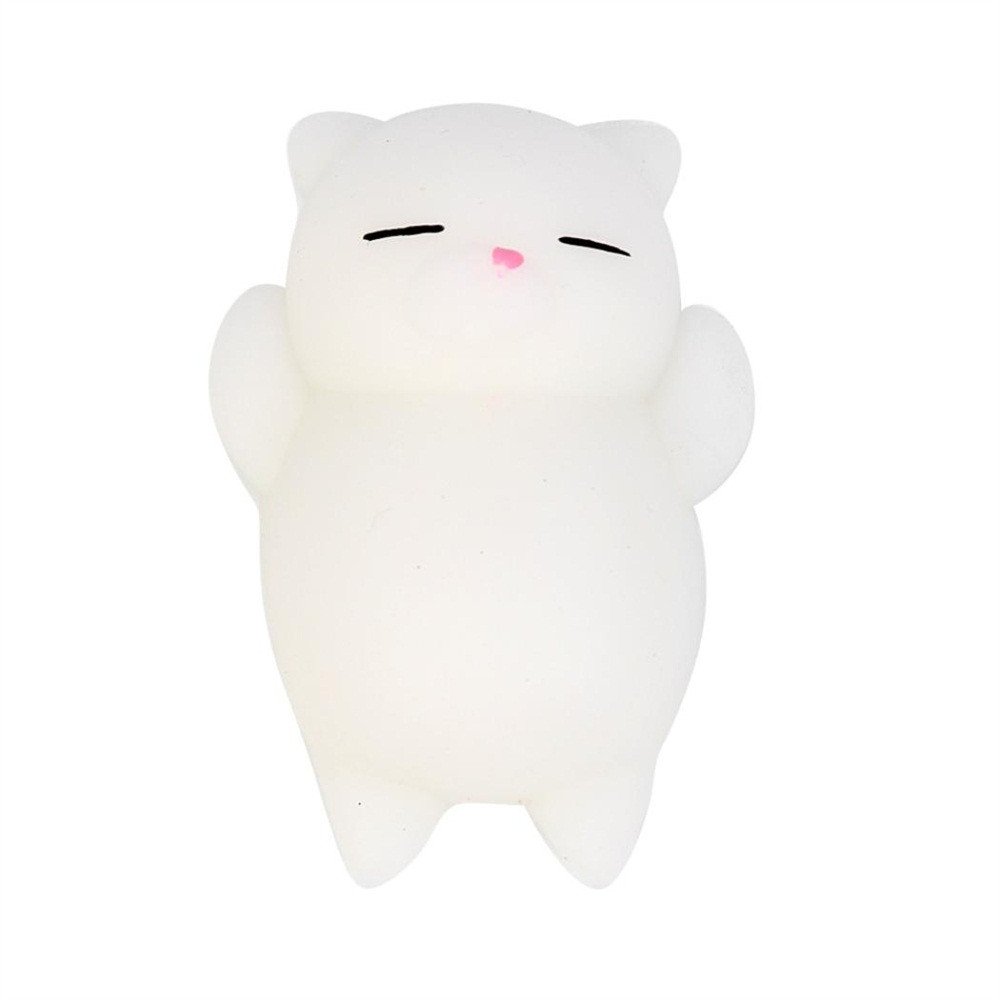 4 Soft Silicone Kawaii Kitties Cute Mochi Squishy Cat Squeeze Healing Fun Kids Kawaii Toy Stress Reliever Decor for Kids & Adults, Teen Girls, Teenage Boys & Tweens Birthday Present 2022 Gifts