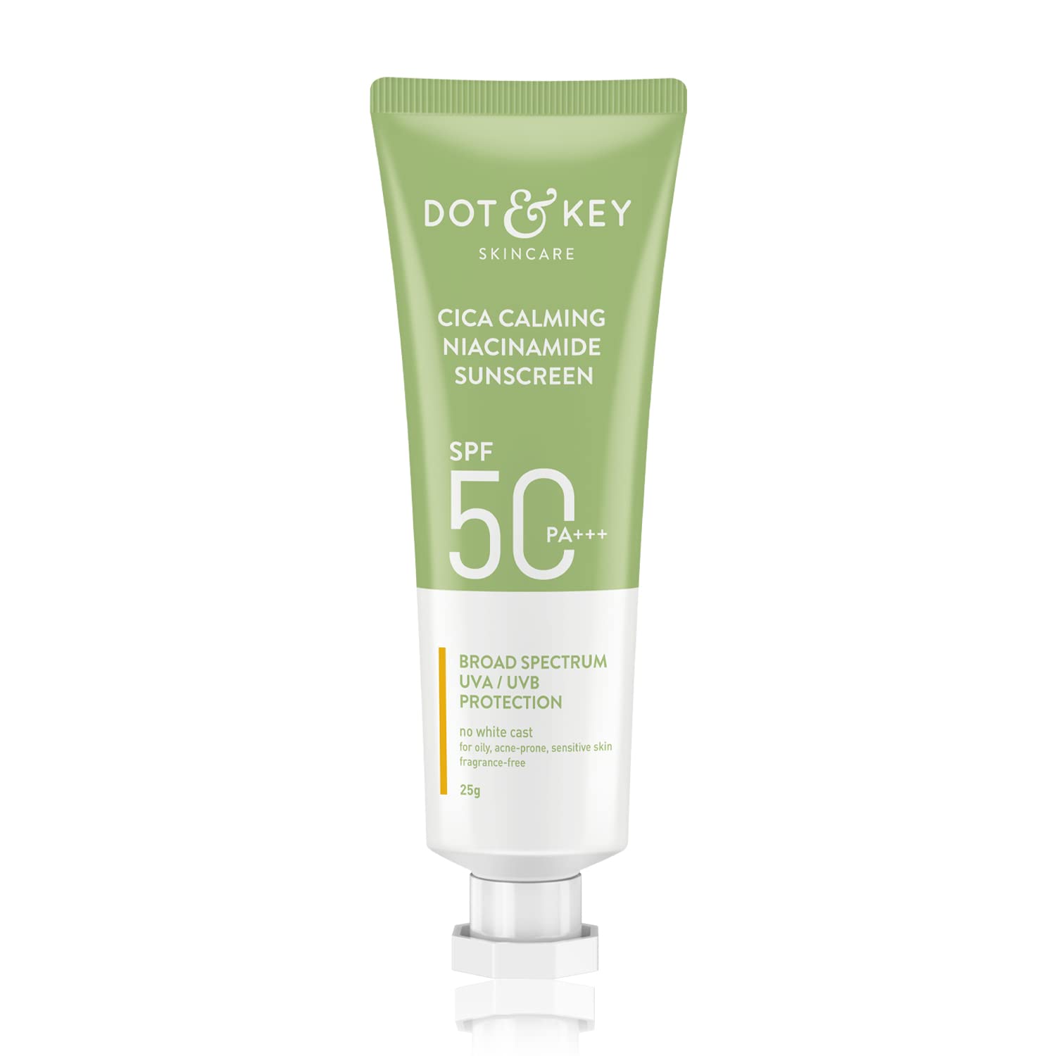 Dot & Key CICA Claming Niacinamide Sunscreen with SPF 50 PA+++ | UV Protection Face Sunscreen for Oily, Acne Prone & Sensitive Skin | 25g