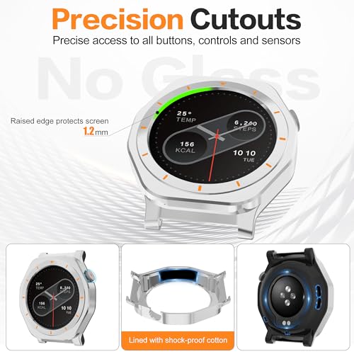 Image of 2 in 1 Metal Case for CMF Watch Pro 2 SmartWatch, Metal Case & TPU Back Cover Replacement Protector Cover Accessories with Cleaning Cloth Rugged for Nothing CMF Watch Pro 2 for Men Women (Silver)