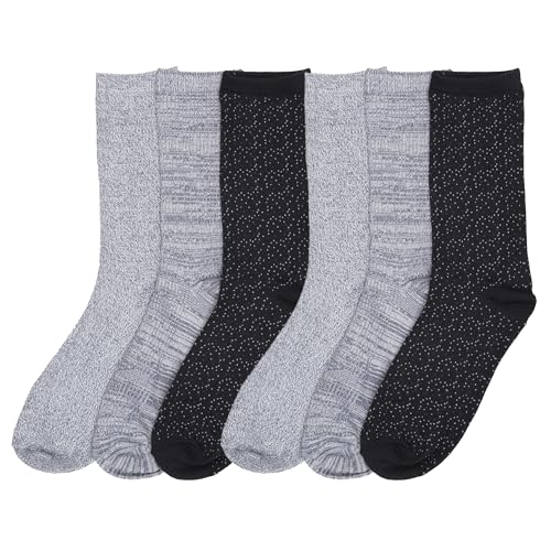 Cuddl Duds Women Super Soft 6 Pair Pack Modern Multicolor Easy Care Crew Midweight Socks3