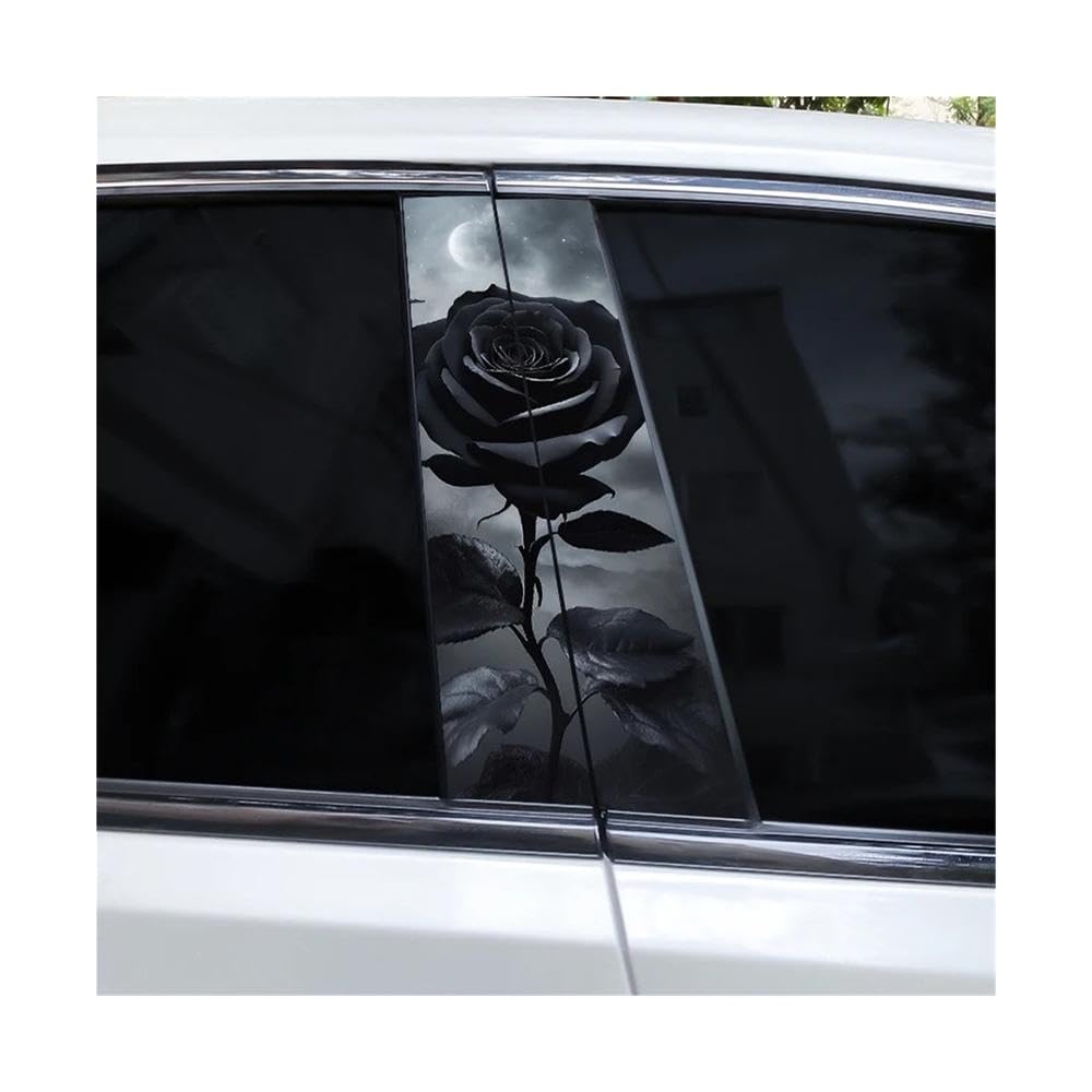 Bertdcx C Rose Ar B-Pillar Sticker Waterproof Sticker Door Pillar Auto Parts(C)