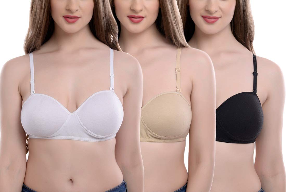 SoftSkin Women’s Polyester, Cotton Padded Wire Free T-Shirt Demi Molded Seamless Bra SoftSkin Women’s Polyester, Cotton Padded Wire Free T-Shirt Demi Molded Seamless Bra
