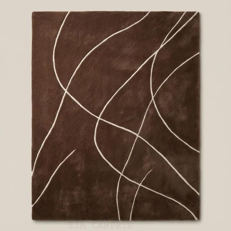 Image of zia carpets Hand Tufted Woollen Modern Collection Bedroom & Living Room Carpet Size 5 X 7 Feet