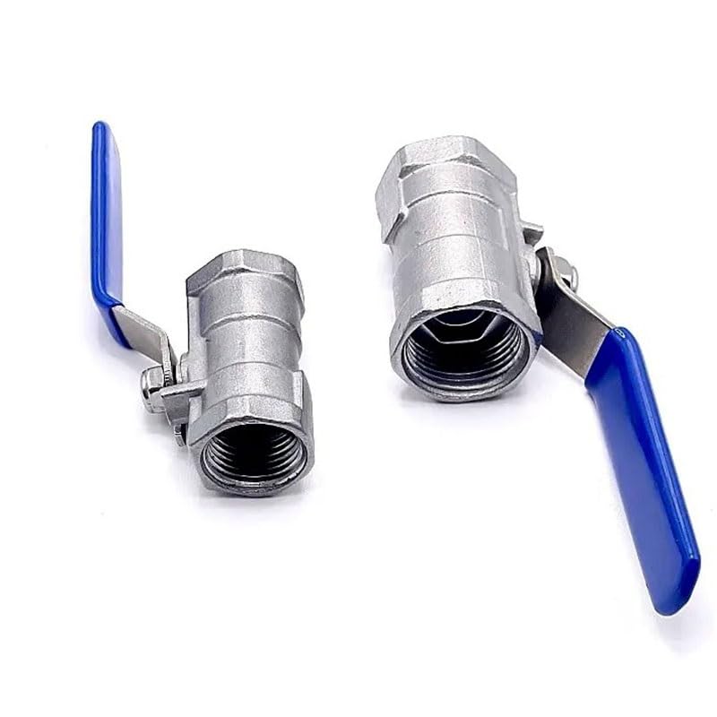 valvola a sfera, valvola a sfera in acciaio inox, 1 pz Valvole con filettatura femmina in acciaio inossidabile 1/4 "3/8" 1/2 "3/4" 1 "1-1/4" 1-1/2 ", valvola a sfera a passaggio pieno SS304 2P con man
