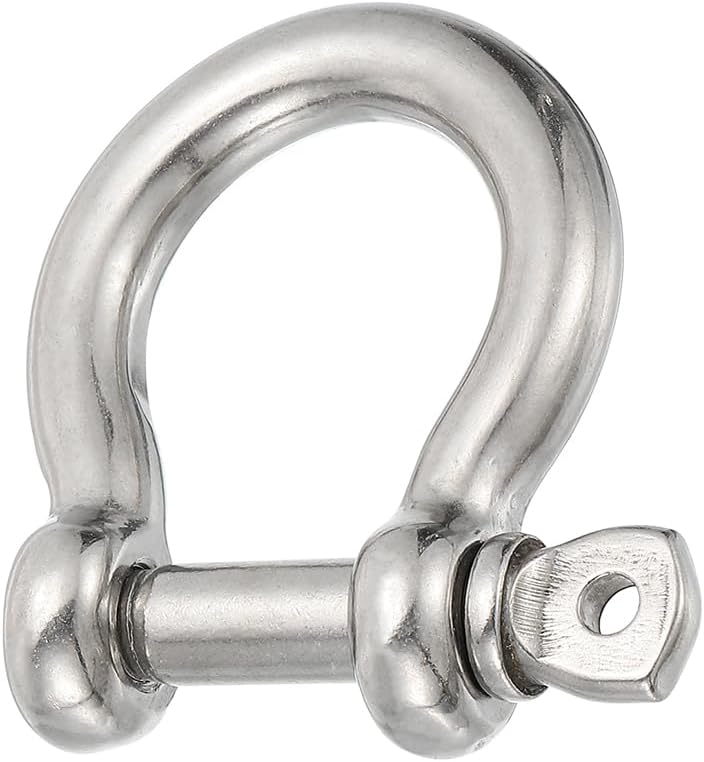 PATIKIL Screw Pin Shackle 11.5mm 7/16" 1940lb, 316 Stainless Steel Forged Bow Shackle Marine Grade for Chains Wire Rope Outdoor, Silver