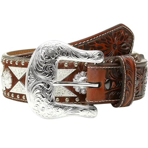 ARIAT Men's Triangle Conchos Calf Hair Belt