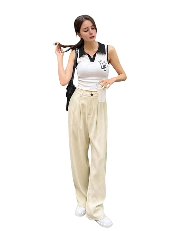 KOTTY Women's Regular Fit Mid Rise Trouser