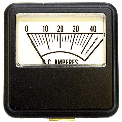 Amp Meter for Battery Charger, 40 Amp, Clamp-Mount, Steel Case and Face, Heavy-Duty, 0-40A w/Boost DC Scale, Fits Various 15-40 Amp Chargers