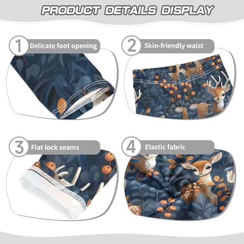 Tropical Deer 1 Girls Leggings Athletic Pants Tights Stretch Bottom3