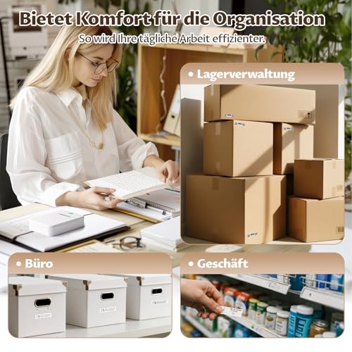 VCKHRRY Etikettendrucker Bluetooth Selbstklebendes Etikettiergerät Tragbarer Beschriftungsgerät Labeldrucker mit iOS Android, Etikettiermaschinen Label Printer für Zuhause Büro Schule