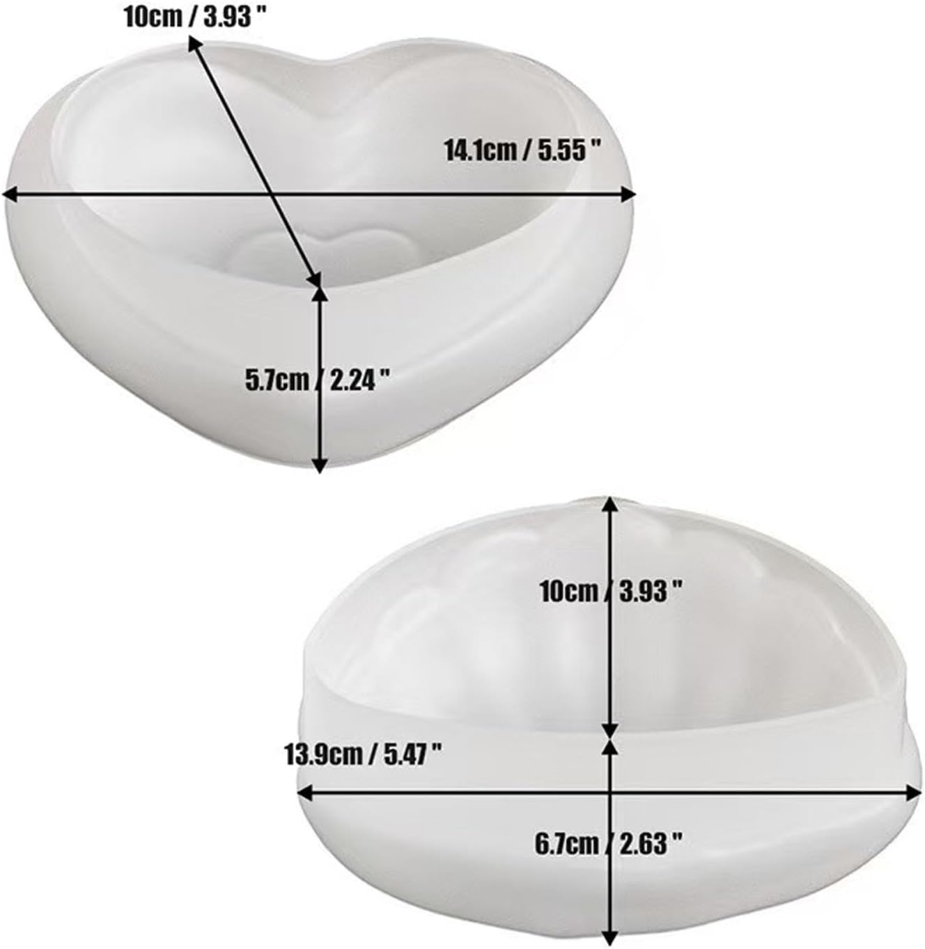 Soap Dish Silicone Resin Mold, 2-Pack Heart Shape & Shell Soap Dish Epoxy Resin Silicone Mold, Candle Storage Tray Mold for Epoxy Resin Craft Mold DIY Jewelry Trinket Tray Home Decor