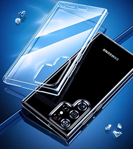 Image of NISHTECH for Samsung Galaxy S22 Ultra 5G Premium Transparent Hybrid Soft Slim Dust Proof Back Case Cover Silicone with Camera Protection