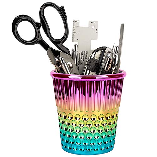 Hemline Thimble Desk Organiser - Rainbow - Pens Pencils Holder Crafts Gift (Rainbow) #TOP1