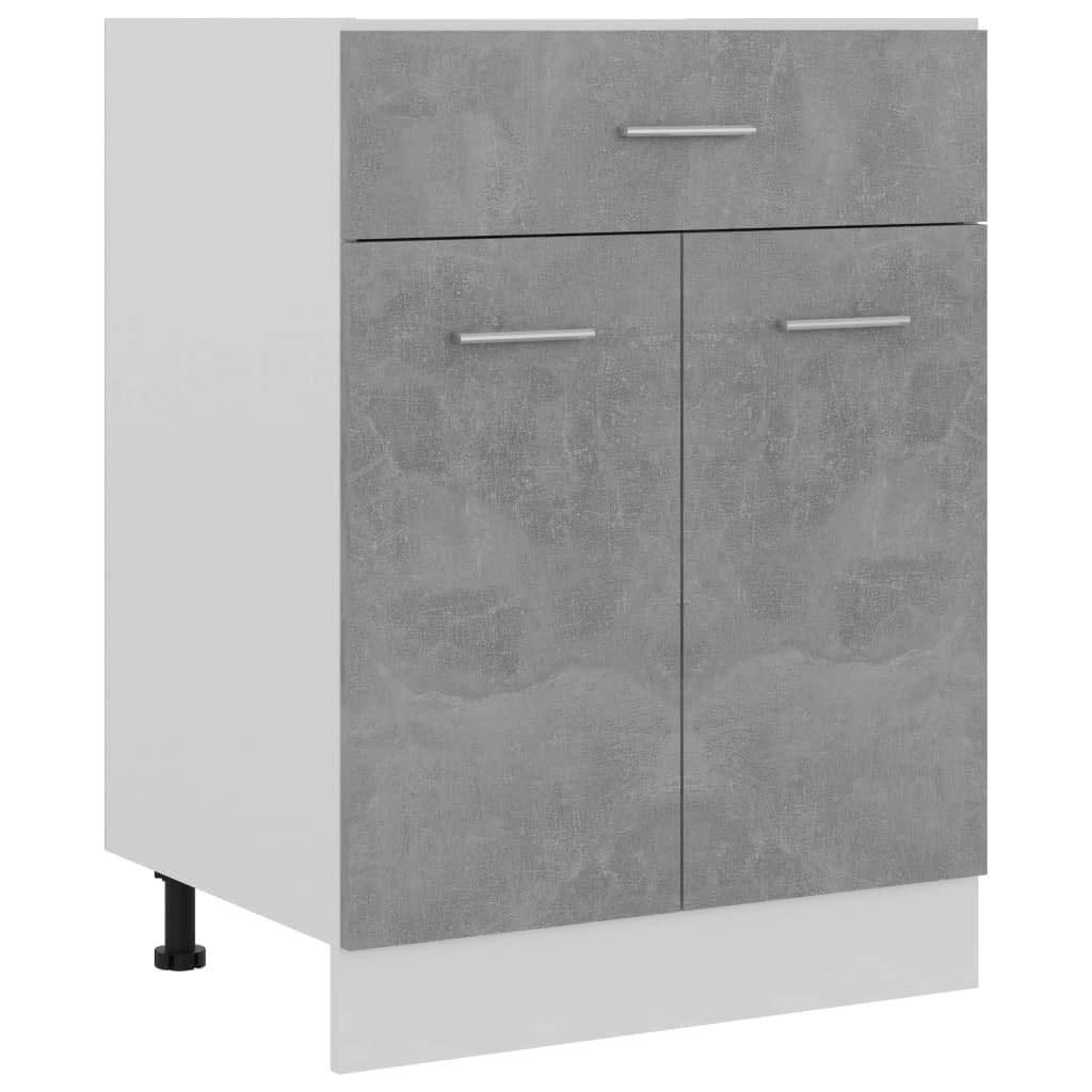 Concrete Grey Engineered Wood Drawer Floor Cabinet — image 1