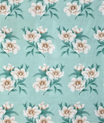 Image of VAS Collections Premium 3D Printed 144 TC Microfiber Single Bedsheet with 1 Pillow Covers (220X152 cm) Light Green