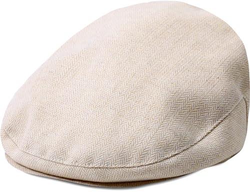 A&J DESIGN Newsboy Hats for Boys Baby Golf Wedding School Driver Cap (6-12 Months, Beige)