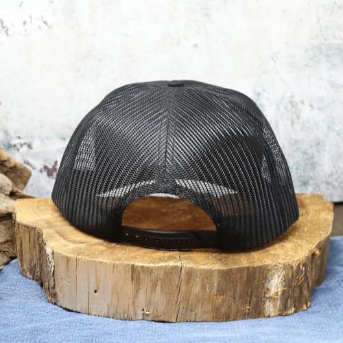 Image of WHISKEY BENT HAT CO. Black Label Adjustable Snapback Hats with Rope