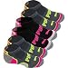 Puma Women's No Show Athletic Socks Grey Neon Multicolor, 6 Pairs