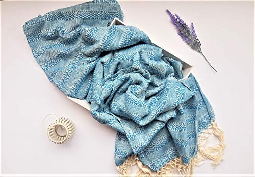 Baby Trapoz Mexican Rebozo, Scarf, Shawl, Ideal for Natural Birth, Doula Massage, 118.11", Turquoise2