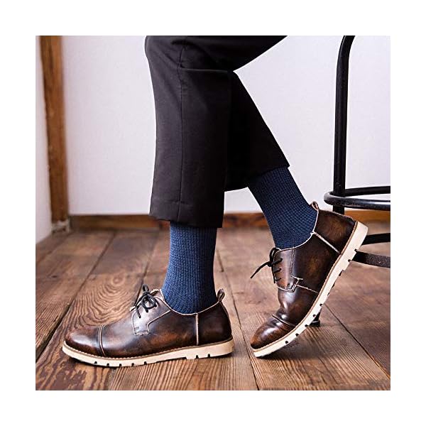 100% Cotton Crew Socks for Men,Mens Cotton Knitted Plain Socks for Work and Casual(Pack of 5) - Image 6