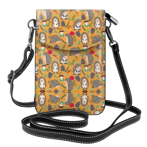 Sac bandoulière imprimé hérisson et pochette pièces de monnaie voyage