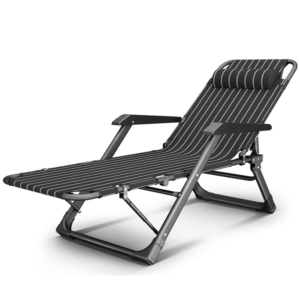 Sillón reclinable Plegable de Gravedad Cero para Exteriores, con Respaldo Ajustable y Almohada, Ideal para Piscina, Patio, Playa, césped, Interior, Estructura de Acero (Color: B)