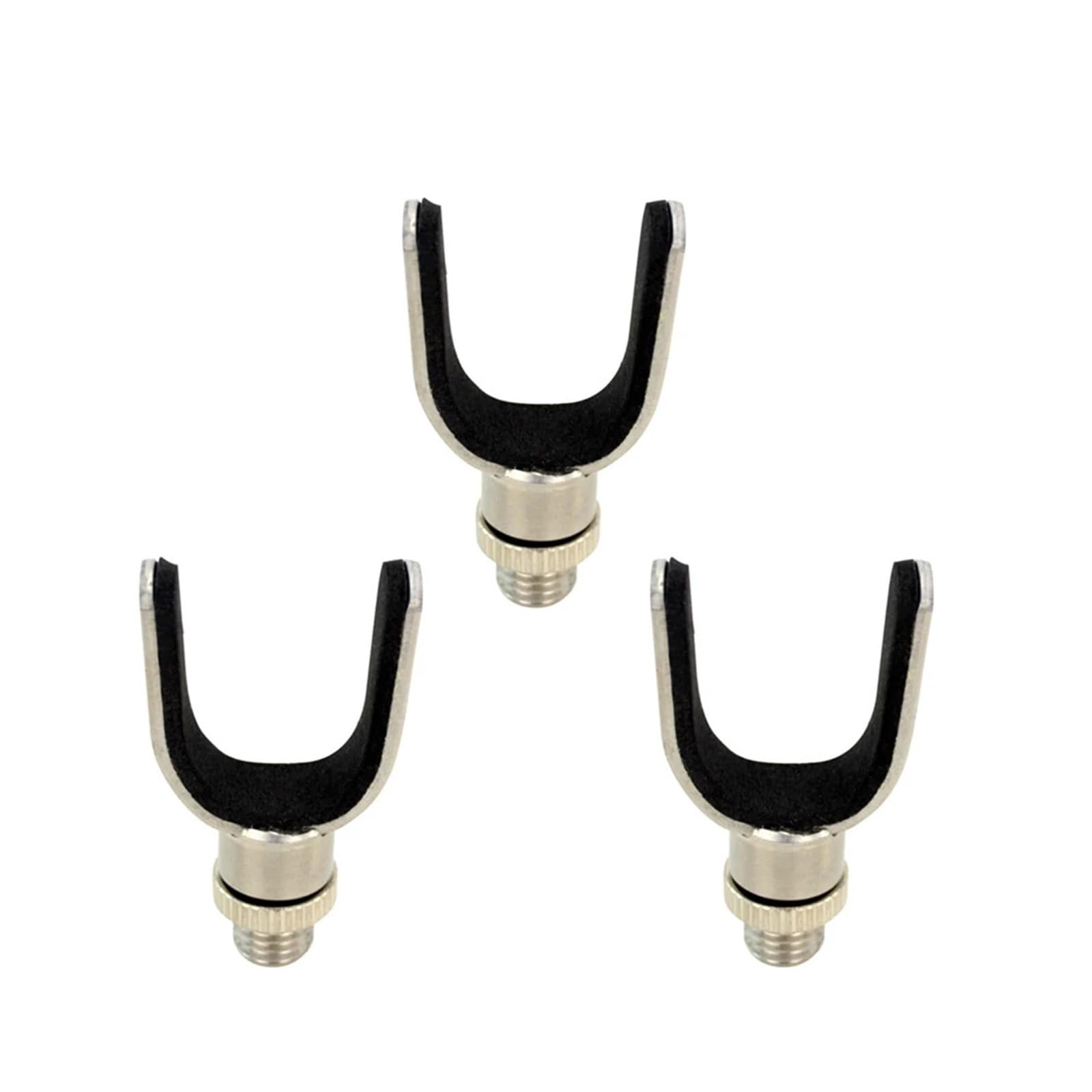 Zovloer 6 pcs Carp fishing rod pod rest head stainless steel fishing rod holders for fishing bank sticks buzz bar fishing tackle tools