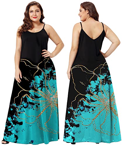 Image of Wolddress Womens Maxi Dress with Pockets 2026 Casual Strap Plus Size Loose Plain Long Office Summer Beach Travel Dresses S-5X