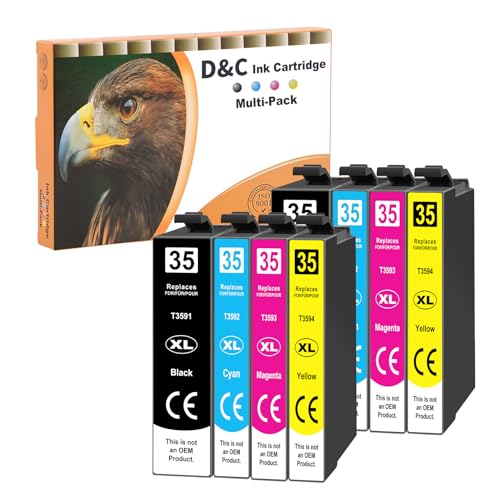Cartouches d'encre 35XL pour Epson WF-4720 pack 8 pièces réservoir haute capacité workforce pro