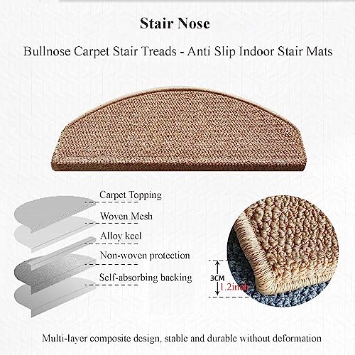 Alfombra para escalones de madera autoadhesiva, protector interior suave y extraíble 6
