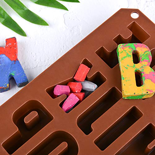 26 Cavities Large Letter Molds Silicone Alphabet Mold for Crayon, Resin, Chocolate, Candy, Wax, Cake Baking Decor (1) by CAKETIME - Image 4