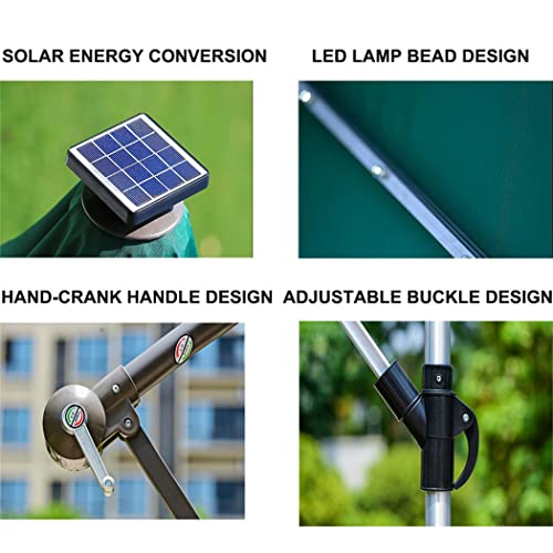 Zjdu 9 Ft Cantilever Parasol, Aluminium Garden Umbrella,Patio Parasol With Solar Led, Outdoor Sunshade Canopy With Crank Tilt Mechanism,For Patio And Balcony,Wine Red #TOP3