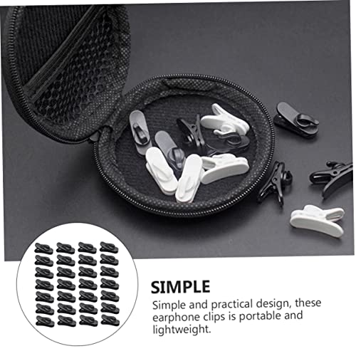 NUSITOU 300 pcs Clip Holders Rotating Fixing Earbud Wrappers Wire Round Collar Portable Plastic Mini