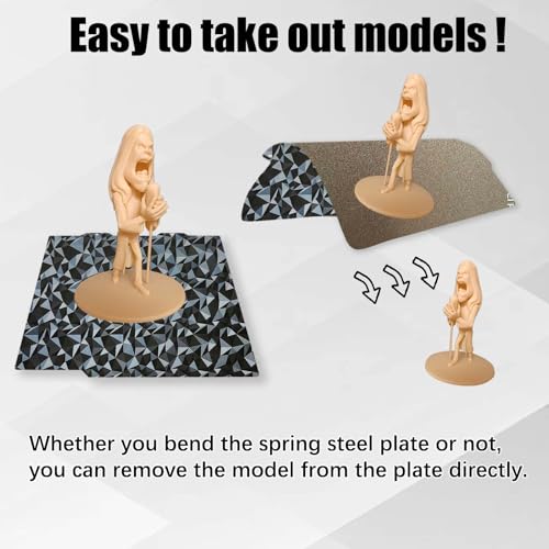 Image of PEI PEO Build Plate for Bambu Lab A1 Mini 3D Printer, Smooth Diamond PEO+ Textured PEI Build Plate PEI Sheet, Double Side Spring Steel Flexible Platform, 3D Printer 184x184mm Heated Bed