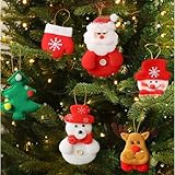Photo Gallery volakebeing set di 10/20/30 decorazioni per albero di natale, in feltro, con disegni di babbo natale, pupazzo di neve, renna, in tessuto non tessuto, da appendere, per casa vacanze (30 confezioni da 3 Photo Gallery volakebeing set di 10/20/30 decorazioni per albero di natale, in feltro, con disegni di babbo natale, pupazzo di neve, renna, in tessuto non tessuto, da appendere, per casa vacanze (30 confezioni da 3
