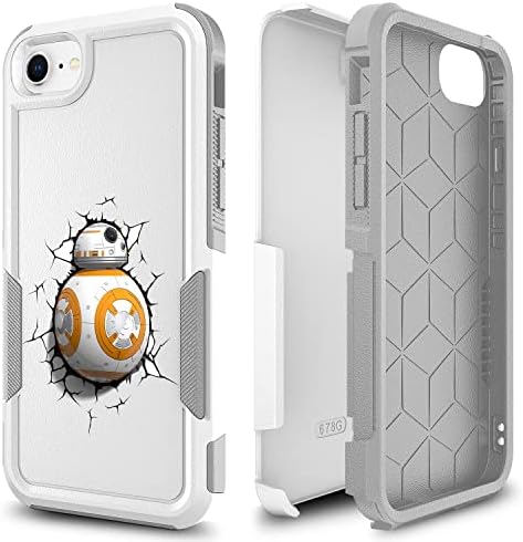Candykisscase Case for iPhone SE 2022, Funny BB-8 Droid Robot Pattern Shock-Absorption Hard PC and Inner Silicone Hybrid Dual Layer Armor Defender Case for iPhone 7/8 / and iPhone SE 2020 (A002)
