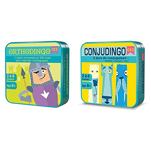 OrthoDingo CE2 - Jeux de Cartes, Orthographe, 8 Ans & ConjuDingo CE2 - Jeux de Cartes, Conjugaison, 8 Ans Cover