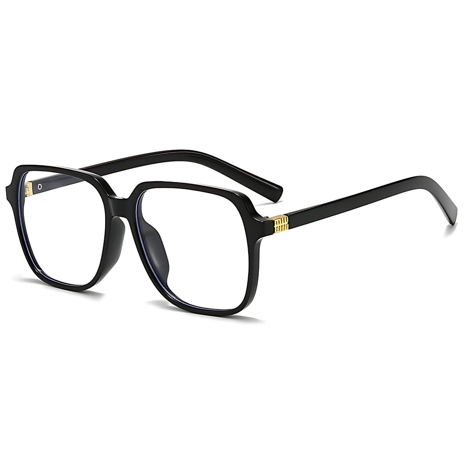 HUVORA MiU Trendy Square Anti Blue Light Computer Glasses for Women Stylish - Anti Glare Zero Power Frame with Metal Hinges - Retro Designer Branded Specs Blocks Harmful Blue Rays-image-9