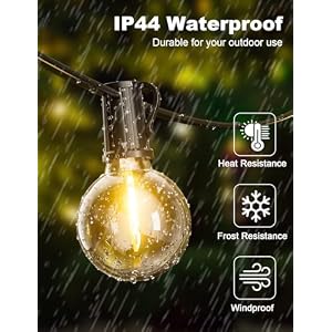 Guirnalda Luces Exterior, 11M/36Ft Guirnaldas de Luces Exterior con Enchufe
