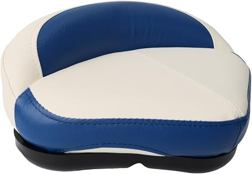 Pro Casting Deck Seat,Boat Casting-Seat for Fishing Jon Bass Boat Seat Butt Chair,Marine Grade Vinyl Exterior Universal Casting Deck Seat Front Bow Fishing Chair,White&Blue-1Pack,15W x 11D x 6H